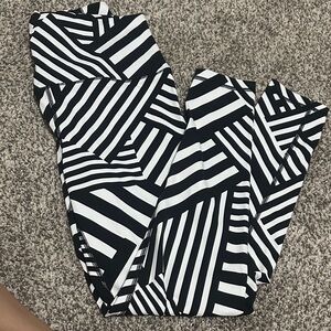 Victoria's Secret Black and White Striped Leggings
